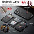 thumbnail image 4 of Dteck for Samsung Galaxy S25 Edge Magnetic Case with Detachable Wallet Card Holder, Compatible with MagSafe, RFID Blocking Credit Slots Kickstand Shockproof Phone Cover for Women Men,Black, 4 of 6