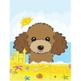 thumbnail image 1 of Caniche Brun Chocolat Été Plage Drapeau Jardin, 1 of 1