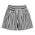 thumbnail image 4 of jjayotai Womens Shorts Elastic Waist Striped Shorts Pleated Wide Leg Beach Shorts Casual Summer Shorts with Pockets, 4 of 6