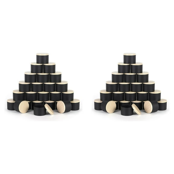 48 Pack 4 Oz Black Candle Tins with Lids, 4Oz Candle Jars for Making Candles Bulk