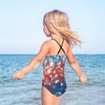 thumbnail image 5 of Girls' One-piece Swimsuit Cross Back Bathing Suit Beach Surfing Sizes 3T-10T Stars and Sparkles, 5 of 9
