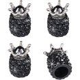 thumbnail image 1 of Car Wheel Tire Valve, 4 Pack Handmade Crown Crystal Rhinestone Car Stem Air Caps Cover, Attractive Dustproof Bling Car Accessories, Universal for Most Vehicles-Crown, Black, 1 of 4