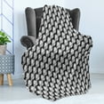 thumbnail image 4 of Abstract Soft Flannel Fleece Blanket, Continuous Modern Swirl Ornamental Halftone Background Engraving Like, Cozy Plush for Indoor and Outdoor Use, 70" x 90", Charcoal Grey and White, by Ambesonne, 4 of 5