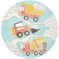 thumbnail image 2 of Unique Loom Whimsy Kids Collection Area Rug - Trucks (7' 10" Round Teal/Ivory) Perfect For Kids Bed Room/Nursery Room/Living Room/Class Room/Play Room, 2 of 5