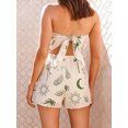 thumbnail image 6 of Elippeo Women’s 2 Piece Summer Outfits Bohemian Strapless Sun Moon Print Tube Tops + Shorts Set Streetwear, 6 of 8