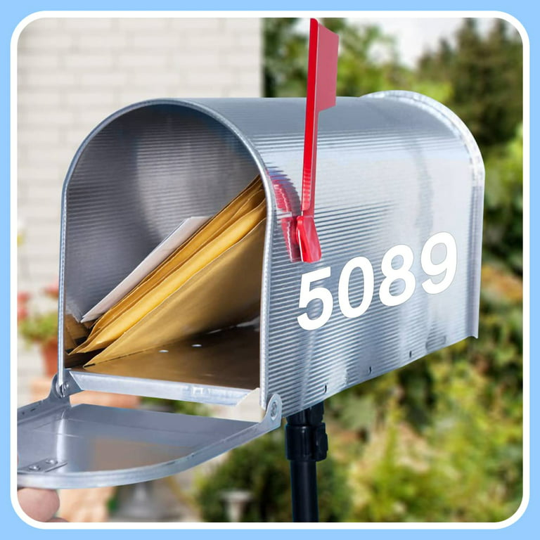 Reflective Mailbox Numbers for Outside - 30 Pcs Waterproof Mailbox Numbers  Stickers, Large 3 Inch Self Adhesive 0-9 Vinyl Number for Mailbox, Door