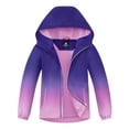 thumbnail image 2 of MGEOY Kids Waterproof Rain Jackets Lightweight Raincoats Knitted Mesh Lining Hooded Windbreaker for Boys Girls 4-12Y, 2 of 7