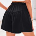 thumbnail image 5 of Hontri Womens Shorts Womens Shorts 2025 Summer Drawstring Ruffle Elastic High Waist Solid Color Casual Beach Shorts with Pockets Shorts for Women, 5 of 6