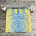 thumbnail image 3 of Ambesonne Blue and Yellow Quilted Bedspread Set 3 Pcs, Hippie Ombre, Queen Size, Blue Yellow, 3 of 3