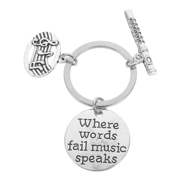 BRIGHTFUFU De Llavero Musical En Metal Plateado Para Y Accesorio Práctico