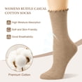 thumbnail image 4 of Loritta 7 Pairs Ruffle Socks Womens Crew Socks Casual Cute Frilly Cotton Socks for Women Soft, 4 of 10