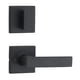 thumbnail image 4 of Basics Juego de cerradura para puerta delantera, manija con palanca Stamford, manija nivelada, exterior, cilindro único, negro mate, paquete de 1, 4 of 4