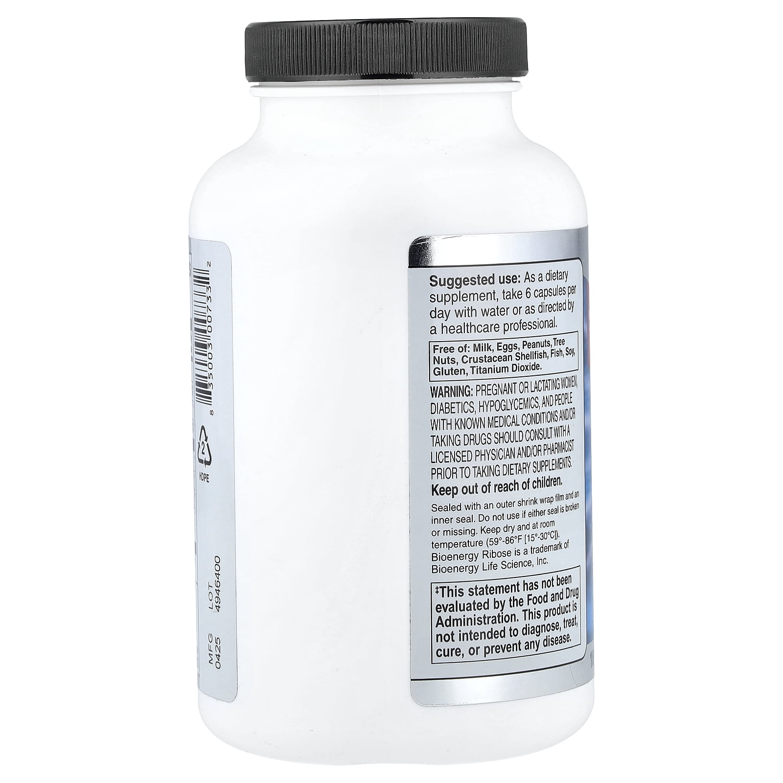 Vitacost D-Ribose Energy Formula, 180 Capsules