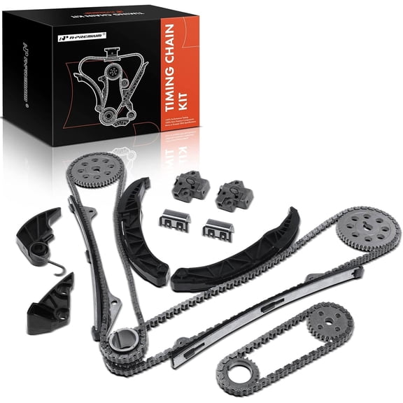 A-Premium Engine Timing Chain Kit W/Tensioner & Guide [fits DOHC, 6Cyl 3.3L 3.5L 3.8L] Compatible with Hyundai & Kia Vehicles, fit Azera 06-11, Santa Fe 07-12, Sonata, Sedona, Sorento 07-13 & More