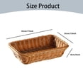 thumbnail image 3 of MOQIN Woven Bread Baskets Rectangle Tabletop Fruit Storage Tabletop Serving Trays Restaurant Home Kitchen Serving Display Rattan Baskets For Kitchen Storage,17 X 13 inches, 3 of 9