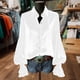 thumbnail image 2 of RKSTN Velvet Long Sleeve Shirts for Women Oversized Lapel Button Down Gold Velour T Shirts Top Womens Casual Solid Turndown Collar Button Up Loose Comfy Ruffle Cuff Tee Blouses Fall Spring Clothes, 2 of 8
