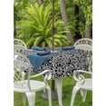 thumbnail image 3 of Outdoor Tablecloth with Umbrella Hole for Patio/Picnic/Party/Camping, Black Morocco Waterproof Table Cloth Round Cover Washable, Traditional Tribal Abstract Geometric Art (Dia 54"), 3 of 8