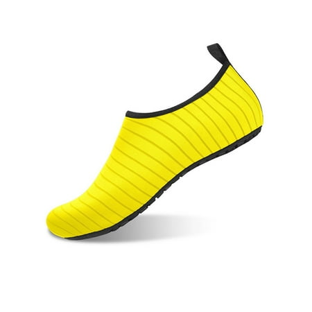 

Woobling Unisex Beach Shoe Barefoot Aqua Socks Slip On Water Shoes Comfort Flats Swim Indoor Outdoor Yellow 5-5.5