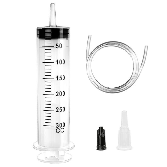 Jeringa grande de 300/350/500 ml Jeringa de líquido reutilizable con catéter Jeringa de plástico de gran capacidad para laboratorio, industria, jardinería y mascotas