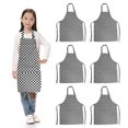 thumbnail image 1 of TOPTIE 6 Pack Kids Aprons with Pocket & Adjustable Strap, Child Chef Bib Apron for Kitchen Cooking Baking Painting-Shepherd Check-XXL, 1 of 5