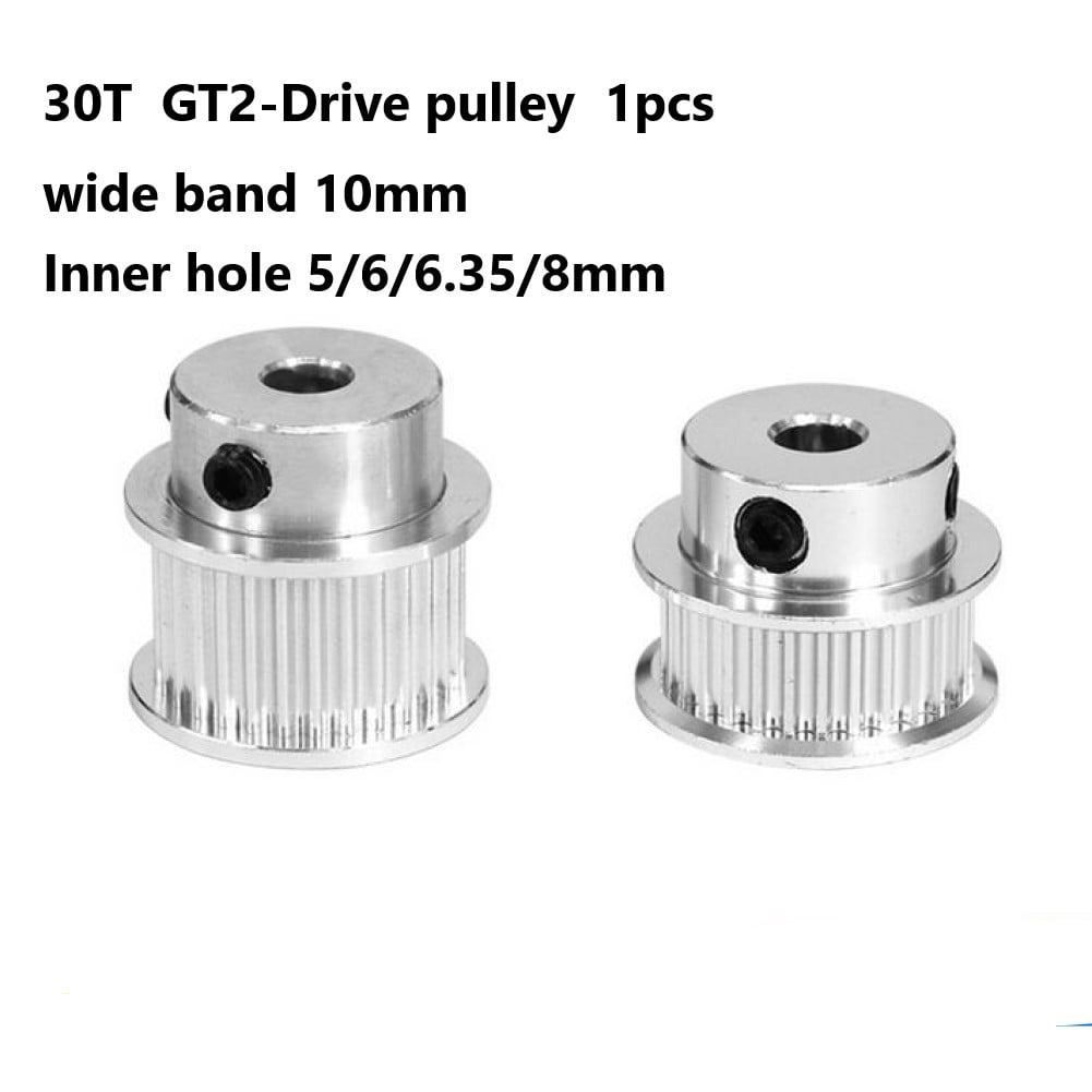 GT2 6mm Silver Timing Belt Smooth Tooth 16~60 Idler Drive Pulley Bore Dia 5~10mm