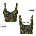 thumbnail image 6 of Goofa Mardi Gras Surface Printed Sports Bras for Women, High Impact Running Bra Workout Crop Tank Tops Longline Sports Bra Push up-Large, 6 of 9