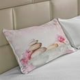 thumbnail image 2 of Spa Knitted Quilt Pillowcover, Bohemian Stones and Soft Petals Therapy Tradition Yoga Picture, Standard King Size Pillow Cover for Bedroom, 36" x 20", Pale Pink Peach, by Ambesonne, 2 of 2