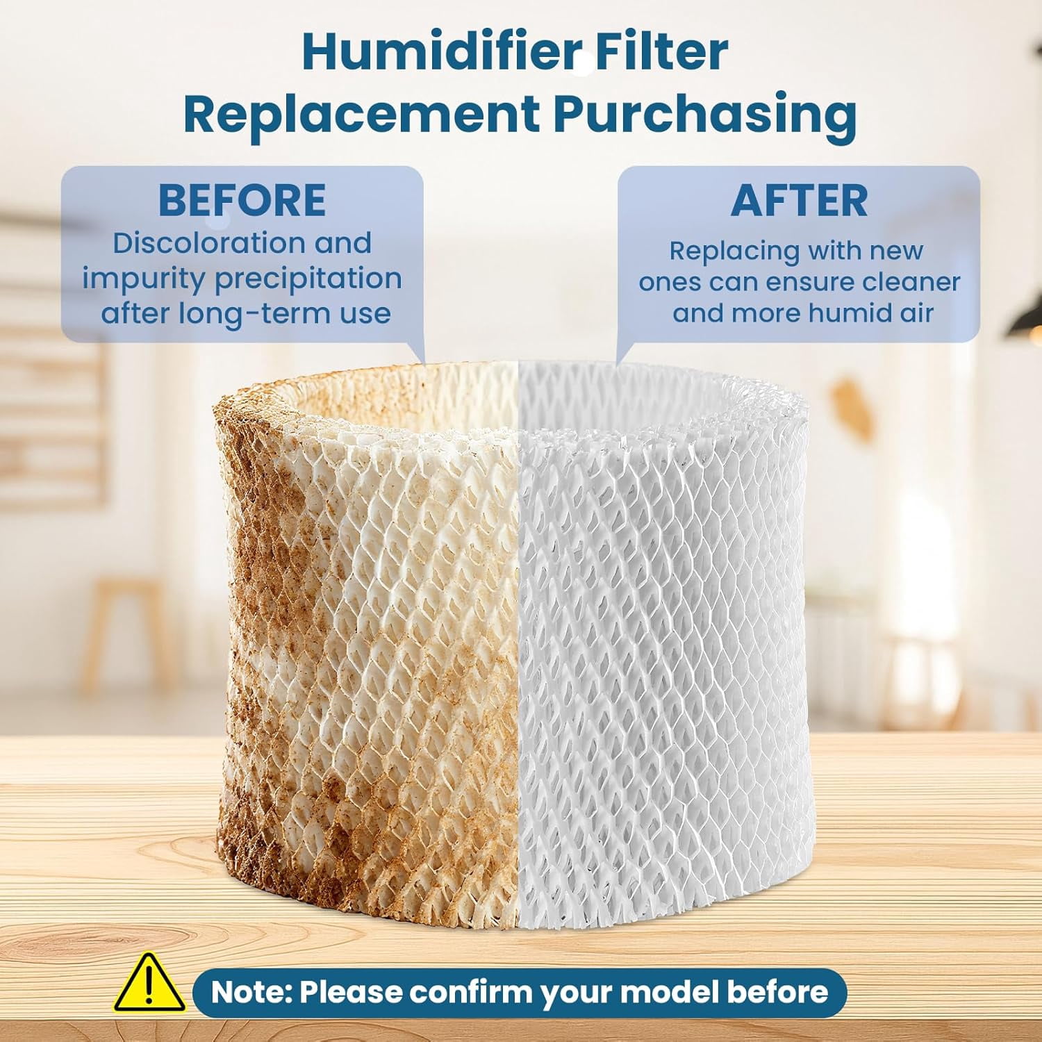 Humidifier Filter for Pelonis PSU10E1BB PSU10E1WW PSU10E2FWW and PSU10E2FBB Compatible with Air Factory Replacement Wick 2 Pack