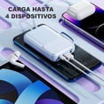 thumbnail image 3 of Mini Power Bank Genérico PB20000 Portátil azul 20000mAh 4 Cables USB Tipo Clet LED, 3 of 3