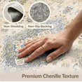 thumbnail image 6 of ODIKA 4'x6' Washable Area Rug Neutral Vintage Ornamental Distressed Livingroom Playroom Dining for Home Office, Under Desk, Non-Slip Chair-Friendly, Flatwoven, 6 of 7