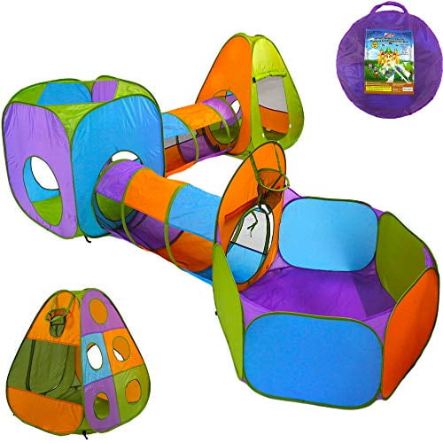 adventure tent set with crawl tunnel