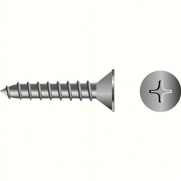 SeaChoice 00747; #12X4 Phillips Head Flat Sheet Metal Screw Stainless Steel 25/ Bag