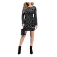 thumbnail image 3 of Guess Womens Luella Glitter Velvet Cocktail Dress Black S, 3 of 4