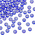 thumbnail image 2 of 1 box 60pcs Handmade Lampwork Evil Eye Cabochons Flat Round Blue 6x2mm, 2 of 7