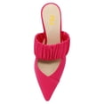 thumbnail image 3 of FSJ Women Chic Crystal Chunky Low Heel Mule Elastic Strap Pointy Close Toe Sandal Slip On Backless Slippers Slides Shoes Size 16 Pink, 3 of 4