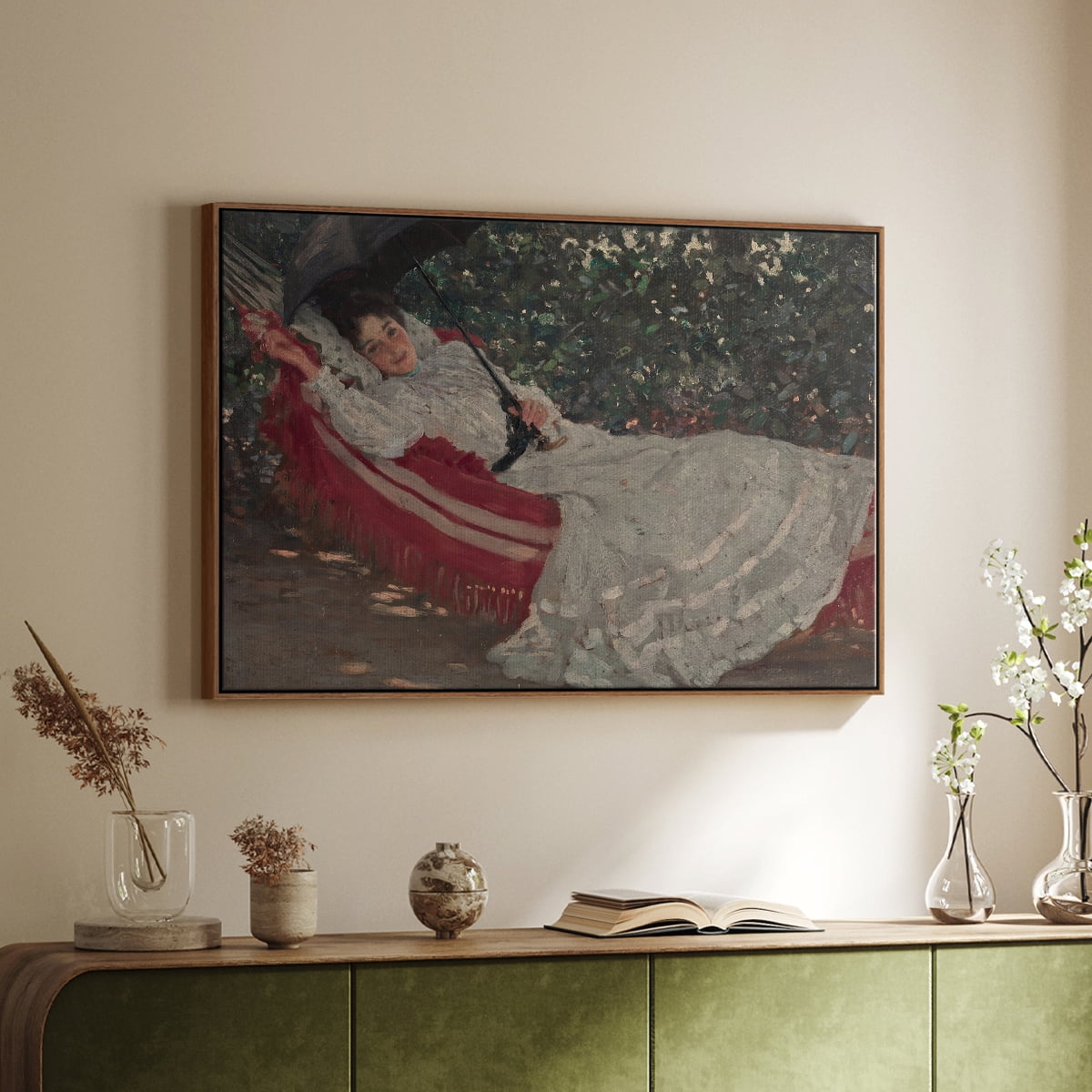 Vintage Botanical Print-XCVIII By Wexford Home Framed in Walnut Wood Gallery Wrapped Canvas 17 in. x 25 in.