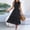 A399 Black, variant on Women's Elegant Midi Tiered Dress Sleeveless Mock Neck Smocked Bodice High Waisted A-Line Swing Dress Flowy Lightweight Flattering Dress for Wedding Guest Party Date