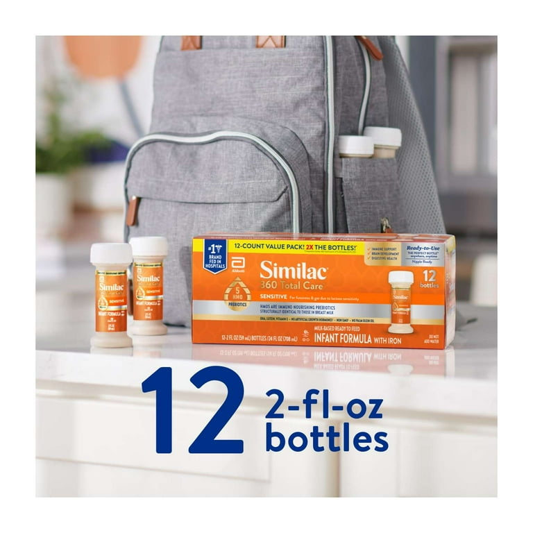 Similac 360 Total Care Sensitive Ready-to-Feed Baby Formula, 2-fl-oz Bottle, Pack of 12 Similac 360 Total Care Sensitive Ready-to-Feed Baby Formula, 2-fl-oz Bottle, Pack of 12
