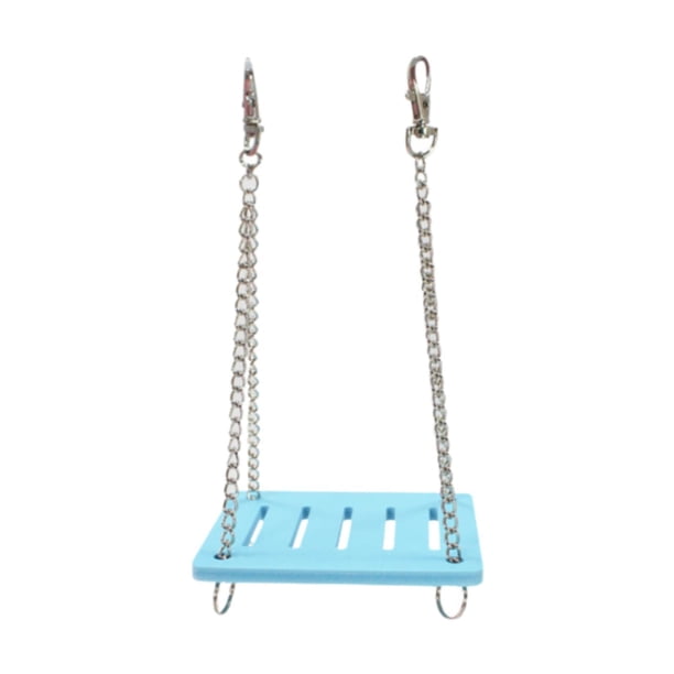 Accesorios colgantes para mascotas de hámster Decoración estable Hamaca Hamaca Ejercicio Molar Molar Postón colgante para pinzones Páreos para pájaros Azul