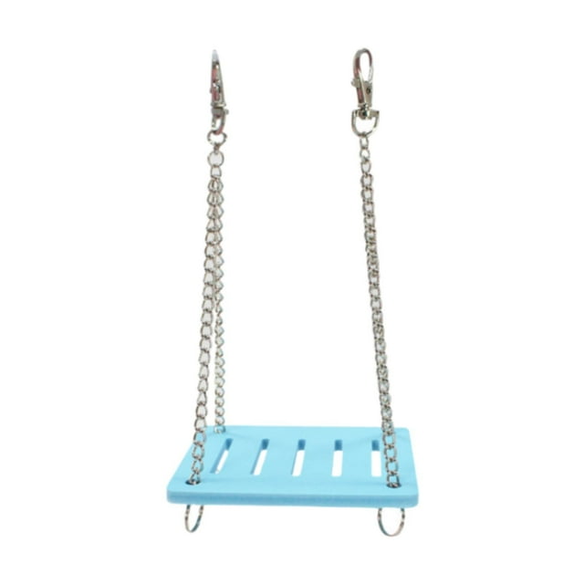 Accesorios colgantes para mascotas de hámster Decoración estable Hamaca Hamaca Ejercicio Molar Molar Postón colgante para pinzones Páreos para pájaros Azul
