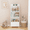 White + MDF#7, variant on Kids Bookshelf with 6 Fabric Storage Bins, White and Gray Front-Facing Display Shelf for Playroom, Bedroom or Nursery, Multi-Functional Childrens Bookcase and Toy Organizer, Space Saving Nightstand