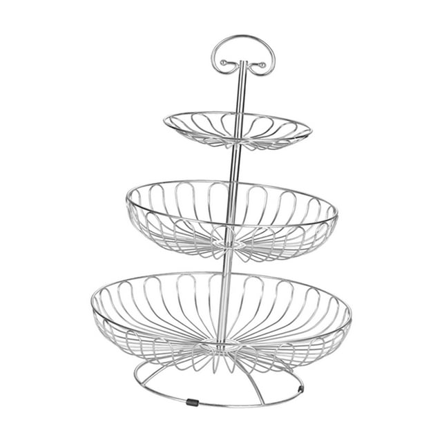 material acero inoxidable de 3 niveles, soporte de almacenamiento, soporte de alambre desmontable, soporte para frutero para Gloria Cuenco de cesta de frutas