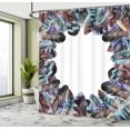 thumbnail image 3 of Ambesonne Feather House Boho Circle Round Frame with Shabby Ornate Feathers Retro Gypsy Art Decor Shower Curtain Set, 3 of 4
