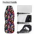 thumbnail image 6 of Binienty Sugar Skull Car Seat Covers Front Seats Stretchy Fabric Waterproof Auto Seat Covers Airbag Compatible Universal Fit for Cars SUV Truck Van Women Girly Auto Interior Decor, 6 of 8