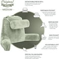 thumbnail image 3 of Medium Husband Pillow Desert Sage, Backrest for Kids, Teens, Petite Adults - Reading Pillows With Arms, Adjustable Plush Memory Foam, Bed Rest Chair Sitting Up, Detach Neck Roll, Removable Cover, 3 of 9