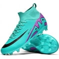 thumbnail image 2 of Ruran Mens High-Top Soccer Cleats Womens Turf Football Shoes Boys Girls Lightweight Youth Professional Indoor Outdoor AG Black Purple Pink, 2 of 9