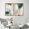 thumbnail image 4 of IDEA4WALL Framed Canvas Print Wall Art Watercolor Pastel White Blue Pattern Abstract Illustrations Modern Art Decor Bohemian Colorful Chic for Living Room, Bedroom, Office -, 4 of 5