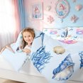thumbnail image 2 of meiyoeat Rainbow Monogrammed B Full Size Comforter Sets for Girls, Cute Blue Ocean Axolotl Bedding Comforter Set, Star Reversible, 3 Pieces, 1 Comforter and 2 Pillowcases, 2 of 5