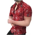 thumbnail image 3 of Camisa de vestir de playa para hombre con estampado 3D, camisa de verano con botones y estampado floral de palmeras, camisa de manga corta, camisas hawaianas informales de corte ajustado para fiestas, 3 of 5