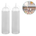 thumbnail image 1 of Leak-free Set Of 2 Durable Clear Food Dispenser Squeeze Squirt Bottle Griddle Accessory With Cap For Sauces, Oil, Condiments, 1 of 5